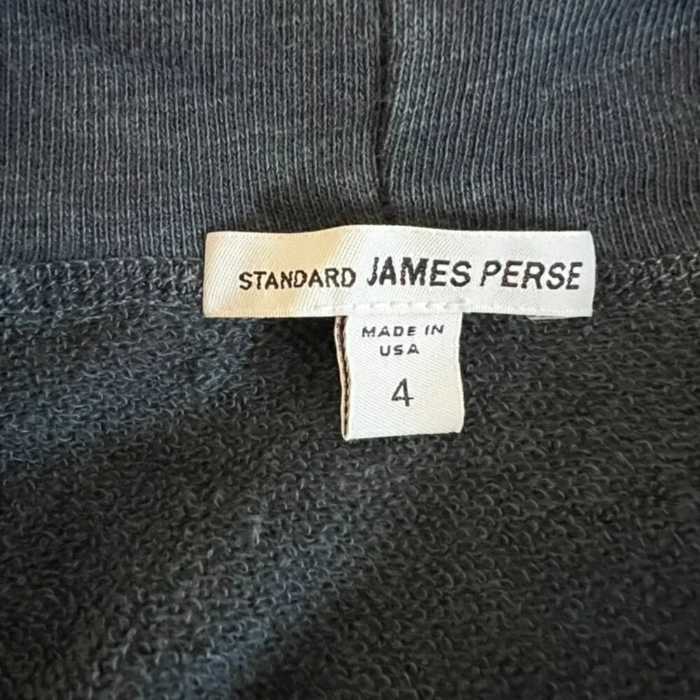 James Perse Navy Vintage French Terry Zip Hoodie 4 XL Minimalist Luxury - Picture 5 of 6